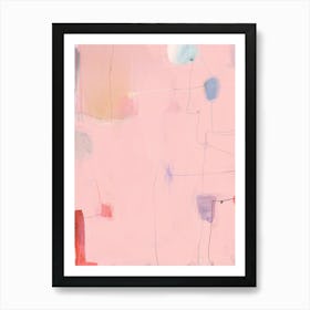 PINK MINIMALISM -  coltxwilde, abstract, contemporary art, pastel colour pink candy coloured line drawing abstract minimalist  by colt x wilde Art Print