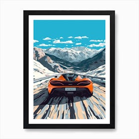 A Mclaren F1 In The Route Des Grandes Alpes Illustration 1 Art Print