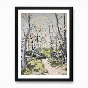Cherry Trees Impasto Painting 4 Art Print