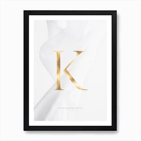 Letter K Gold Art Print