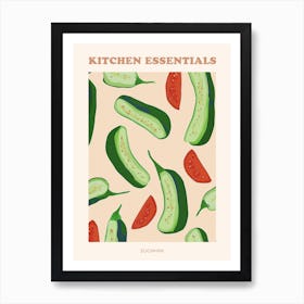 Zucchini Pattern Illustration 2 Poster Art Print