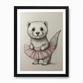 Ferret In Tutu 4 Art Print