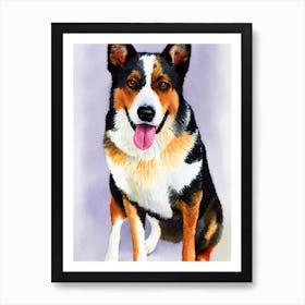 Australian Cattle Dog 3 Watercolour Dog Art Print