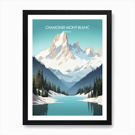 Poster Of Chamonix Mont Blanc   France, Ski Resort Illustration 0 Art Print