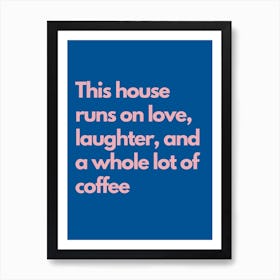 Laughter Kitchen Typography Navy Art Print