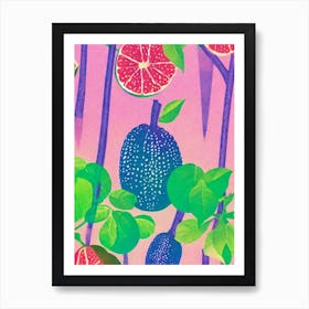 Guava Risograph Retro Poster Fruit Art Print