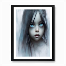 Little Girl With Blue Eyes Poster