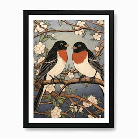 Art Nouveau Birds Poster Barn Swallow 3 Art Print
