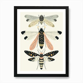 Colourful Insect Illustration Fly 3 Art Print