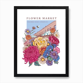 Flower Market Columbia Road London Art Print