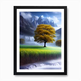 Tree In The Mist Art Print