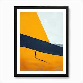 Man Walking In The Desert, Minimalism 2 Art Print