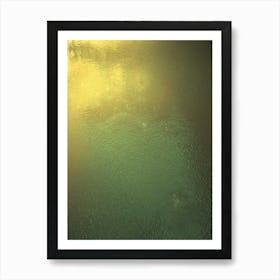 Bubbling Natural Spa Water with Abstract Green and Yellow Hues Art Print