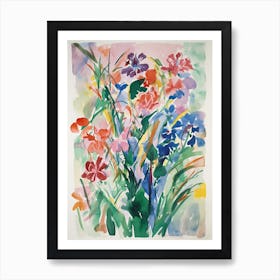 Iris Flower Illustration 3 Art Print