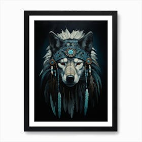 Himalayan Wolf Native American 3 Art Print
