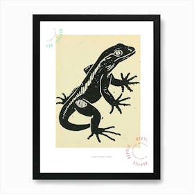 Tokay Gecko Lizard Block Colour 2 Poster Art Print