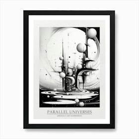 Parallel Universes Abstract Black And White 16 Poster Art Print