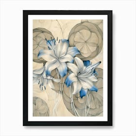 Blue Lilies Art Print