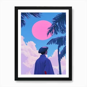 Man Looking At The Sky Art Print