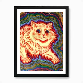 Psychedelic Cat, Louis Wain Art Print