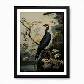 Dark And Moody Botanical Cormorant 3 Art Print