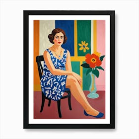 Woman Sitting In A Chair Art Print