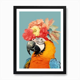 Bird With A Flower Crown Macaw 3 Art Print