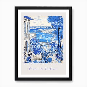 Palma De Mallorca Spain 3 Mediterranean Blue Drawing Poster Art Print