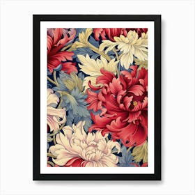 Peony Flower Pattern 1 Art Print