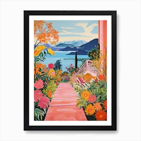 Isola Bella, Italy In Autumn Fall Illustration 1 Art Print