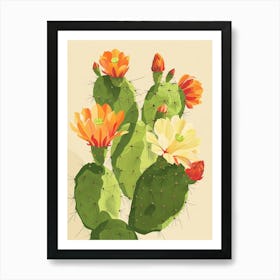 Prickly Pear Cactus Minimalist 2 Art Print