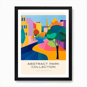 Abstract Park Collection Poster Parc De Belleville Paris France 1 Art Print