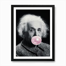 Albert blowing pink bubblegum Art Print