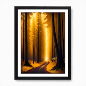 Road In The Forest By Person Art Print