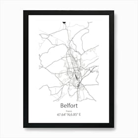 Belfort,France Minimalist Map Poster