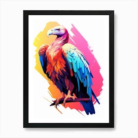 Colourful Geometric Bird Vulture 1 Art Print