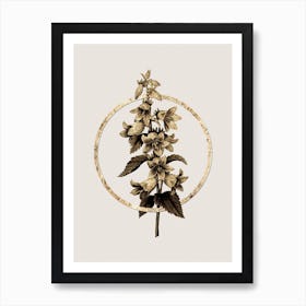 Gold Ring Bellflowers Glitter Botanical Illustration n.0220 Art Print