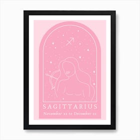 Sagittarius Pink Art Print