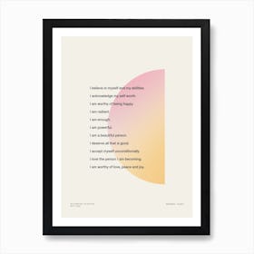 Affirmations Self Love Art Print