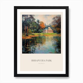 Ibirapuera Park Sao Paulo Vintage Cezanne Inspired Poster Art Print