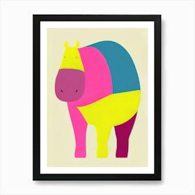 Bold Hippopotamus Retro Art Print