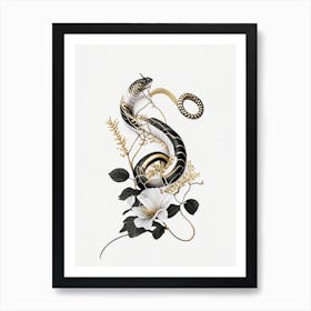 Striped Racer Gold And Black Art Print