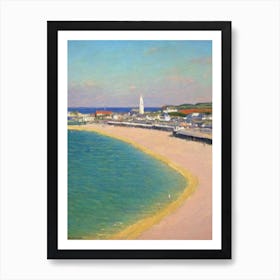 Weymouth Beach Dorset Monet Style Art Print