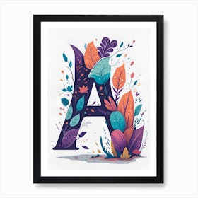 Colorful Letter A Illustration 148 Art Print