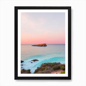 Cala Pregonda, Menorca, Spain Pink Photography 1 Art Print