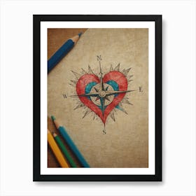 Heart Compass 10 Art Print