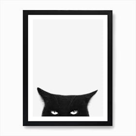 Angry Black Cat Art Print