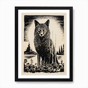 Kenai Peninsula Wolf Tarot Card 3 Art Print
