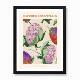 Purple Cauliflower Pattern Poster Art Print