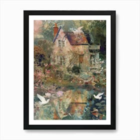 Collage Pond Monet Fairies Scrapbook 1 Art Print